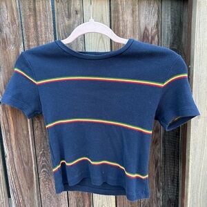 navy blue striped brandy melville top